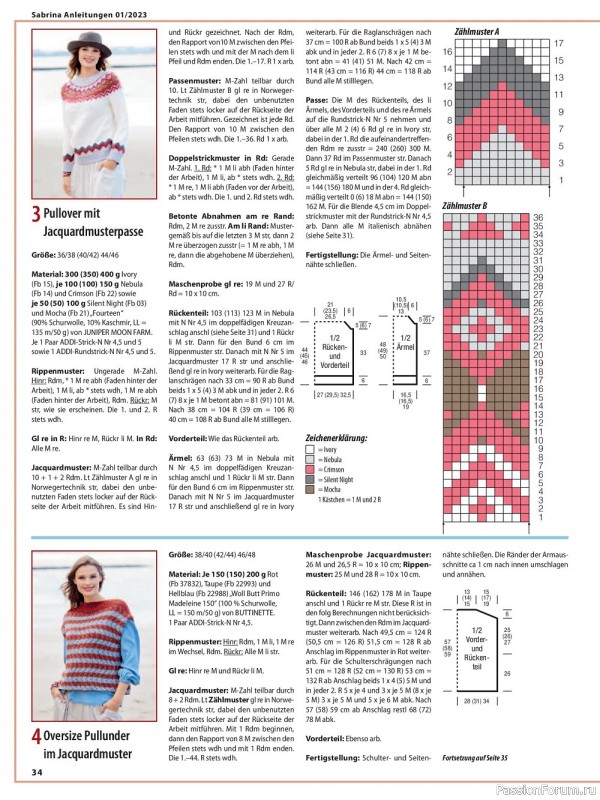 Вязаные модели в журнале «Sabrina №1 2023 Germany»