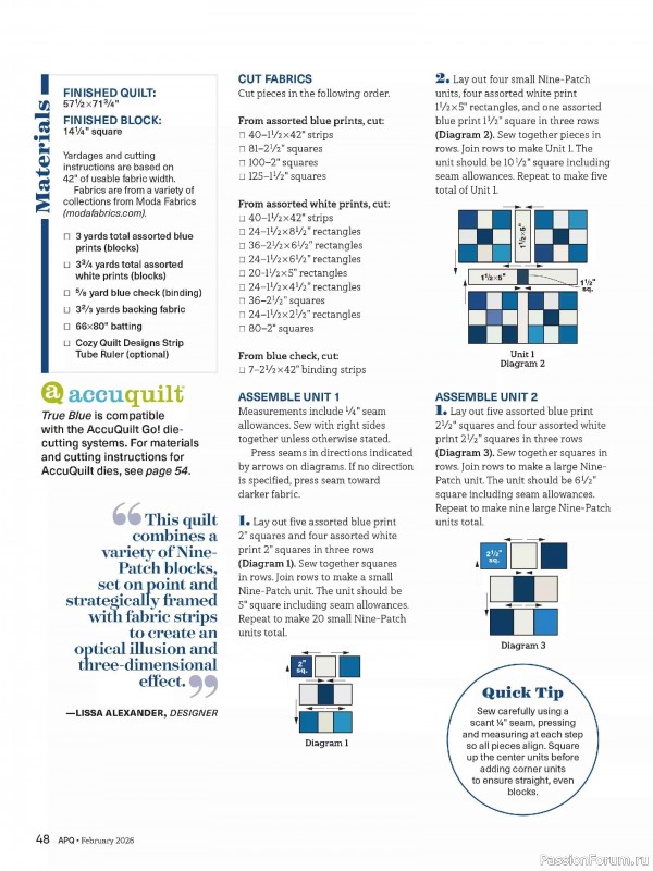 Коллекция проектов для рукодельниц в журнале «American Patchwork & Quilting №198 2025»