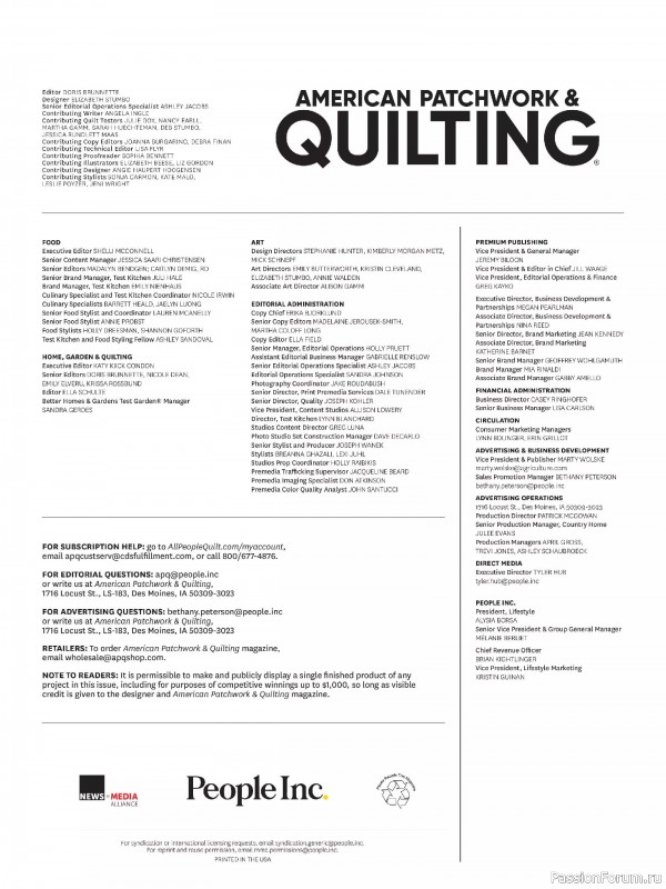 Коллекция проектов для рукодельниц в журнале «American Patchwork & Quilting №197 2025»