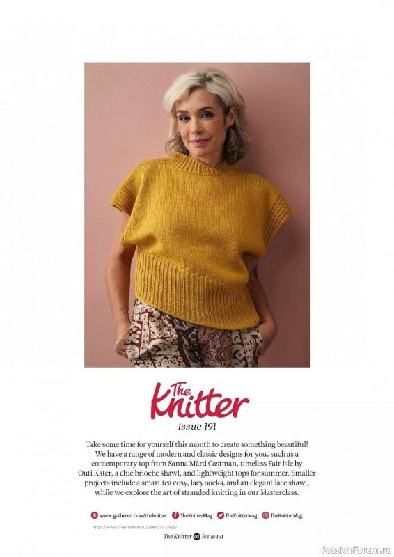 Вязаные проекты спицами в журнале «The Knitter №191 2023»