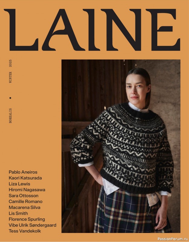 Вязаные модели в журнале &laquo;Laine Magazine №23 2025 Winter&raquo;.