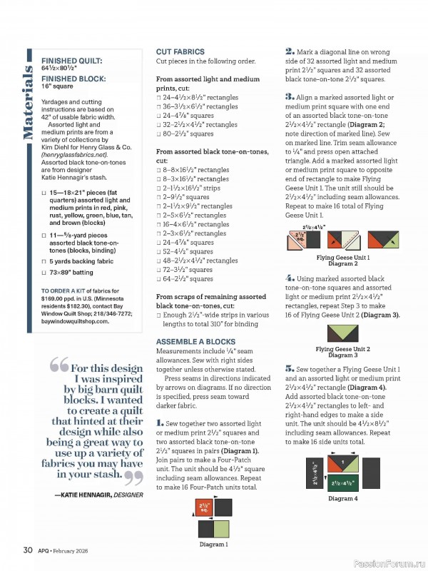 Коллекция проектов для рукодельниц в журнале «American Patchwork & Quilting №198 2025»