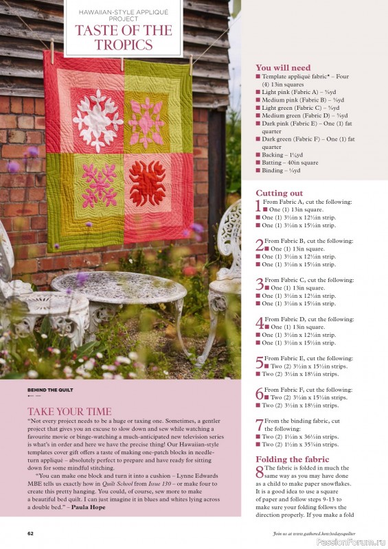 Коллекция проектов для рукодельниц в журнале «Todays Quilter №131 2025»