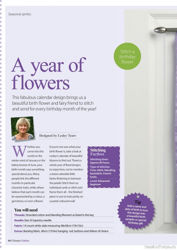 Коллекция вышивки в журнале «Ultimate CrossStitch Faries - November 2025»