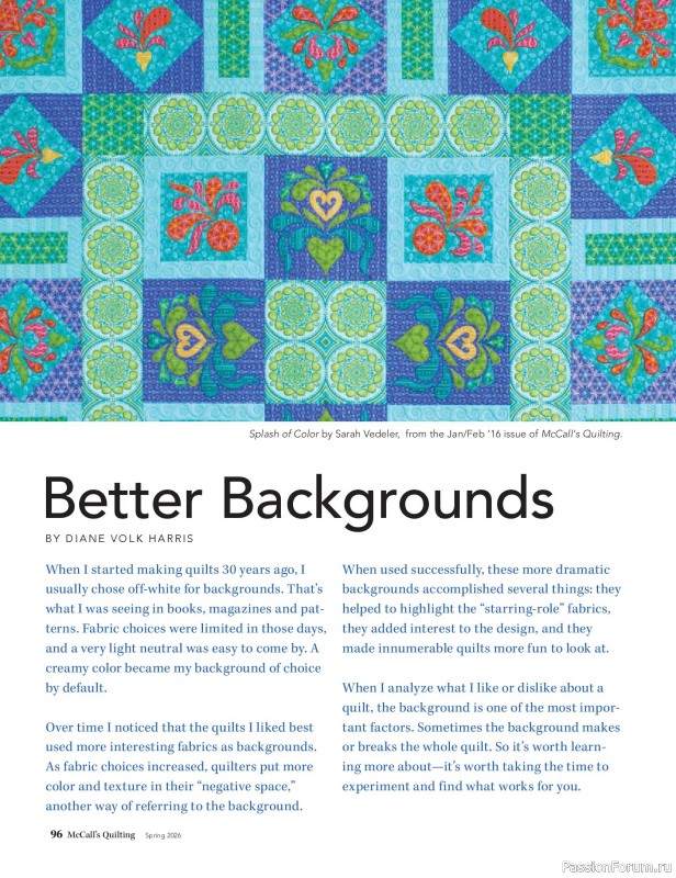 Коллекция проектов для рукодельниц в журнале «McCalls Quilting - Spring 2026»