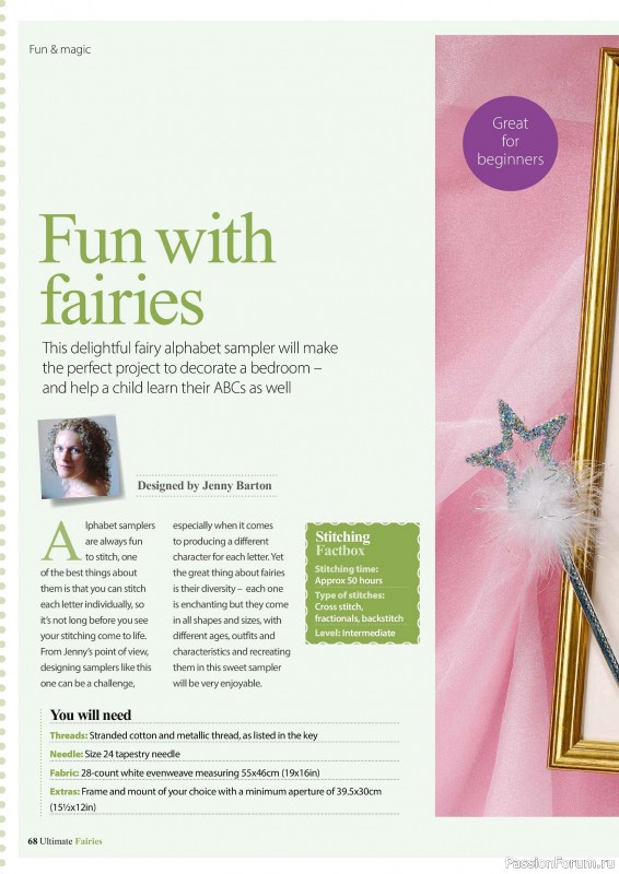 Коллекция вышивки в журнале «Ultimate CrossStitch Faries - November 2025»