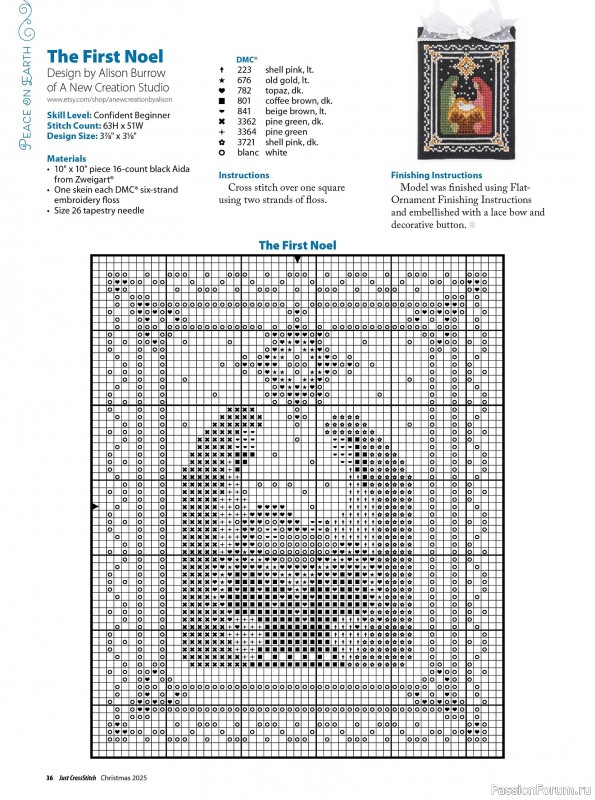 Коллекция вышивки в журнале «Just CrossStitch - Christmas 2025»