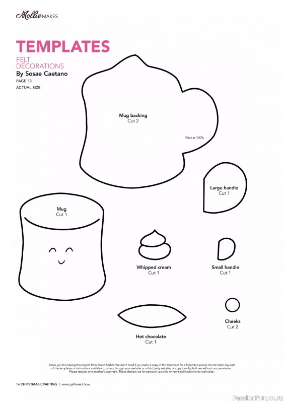 Коллекция проектов для рукодельниц в журнале «Mollie Makes - Christmas Crafting 2025»