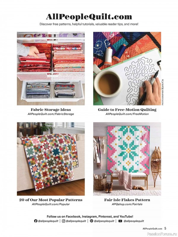 Коллекция проектов для рукодельниц в журнале «American Patchwork & Quilting №198 2025»