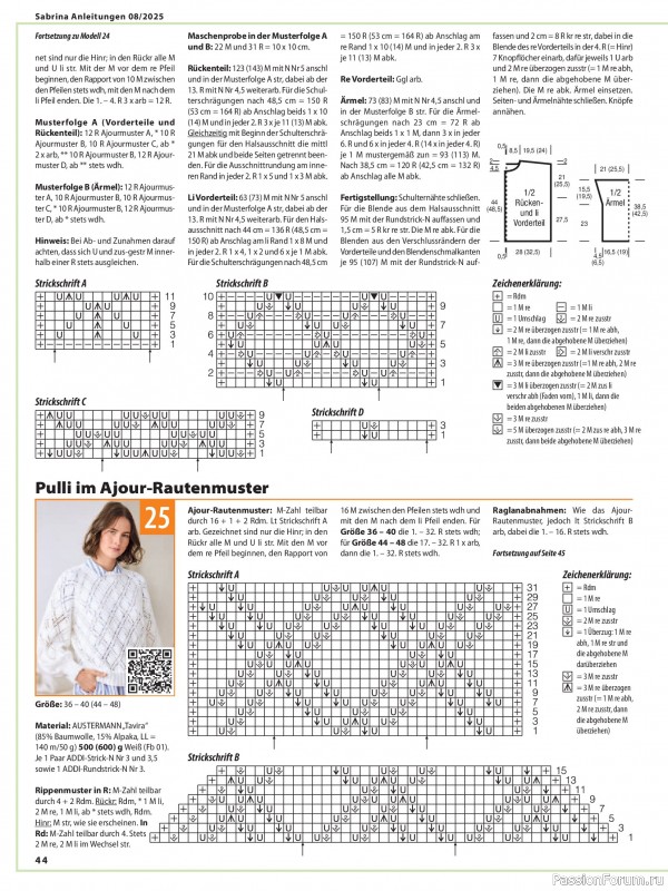 Вязаные модели в журнале «Sabrina №8 2025 German»