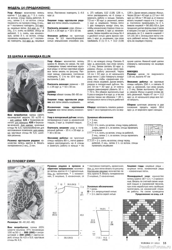 Вязаные модели для детей в журнале «Verena №4 2022»