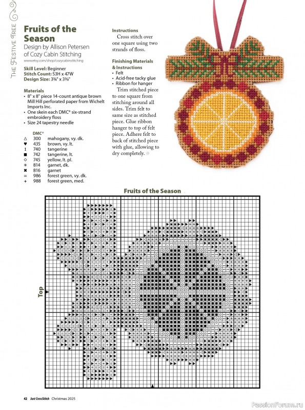 Коллекция вышивки в журнале «Just CrossStitch - Christmas 2025»