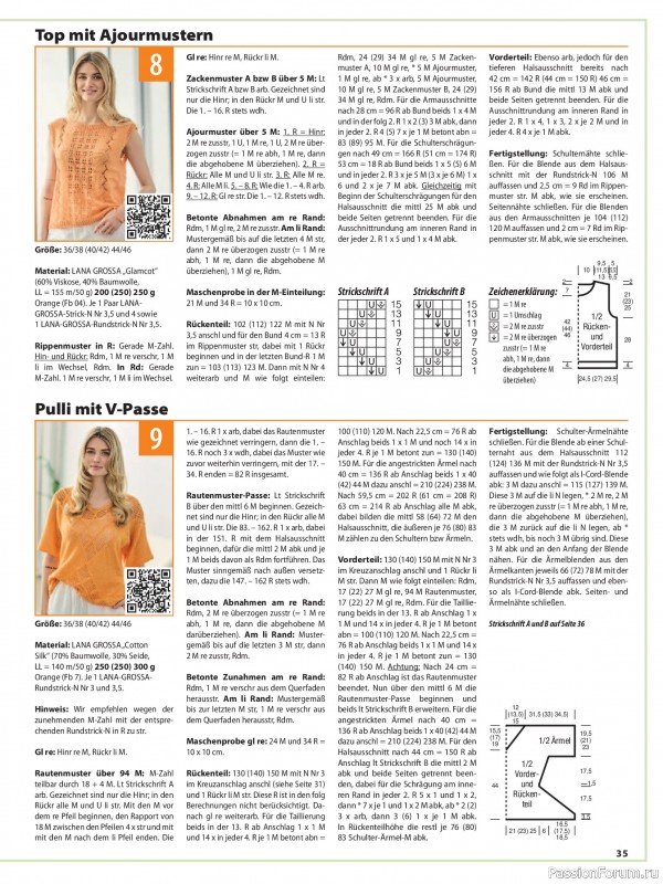 Вязаные модели в журнале «Sabrina №8 2025 German»