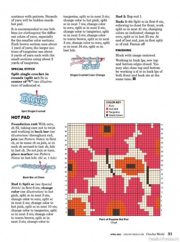 Вязаные проекты крючком в журнале «Crochet World - April 2023»