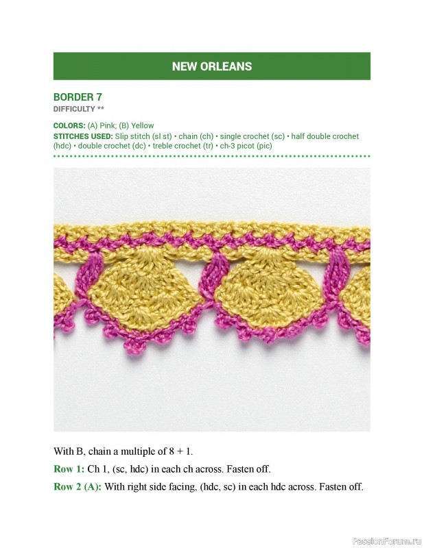 Вязаные проекты в книге &laquo;150 Crochet Borders&raquo;. Часть 1