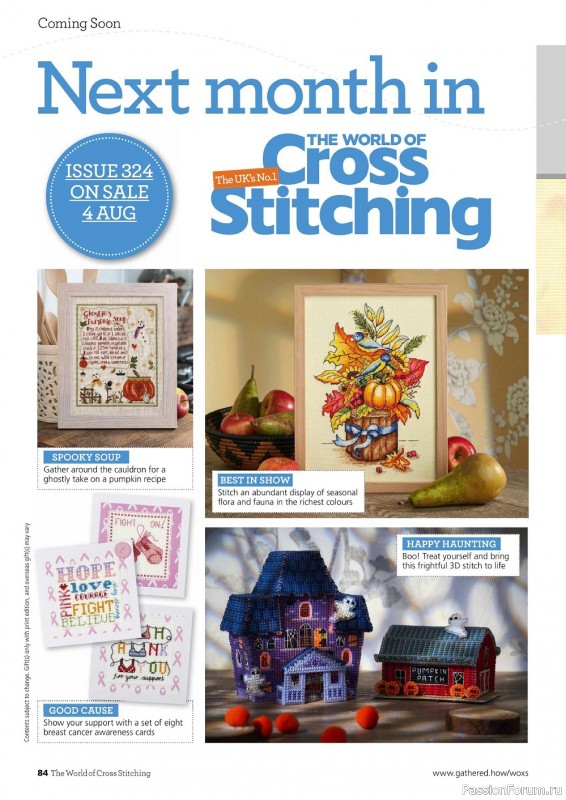 Коллекция вышивки в журнале «The World of Cross Stitching №323 2022»