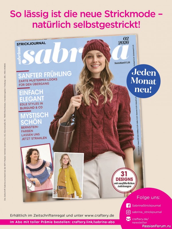 Вязаные модели в журнале «Maschentrends №1 2026 - Hakeltrends»