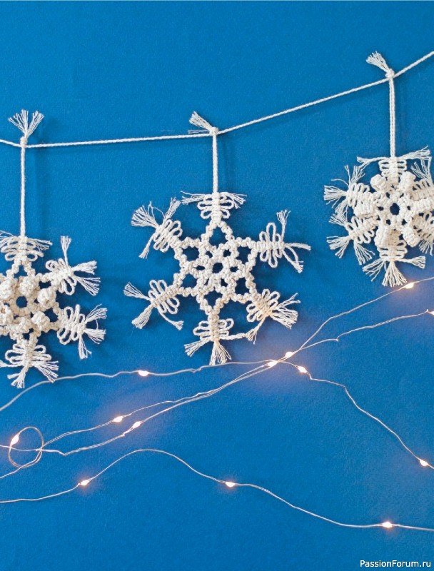 Коллекция проектов для рукодельниц в книге «Макраме на елку»