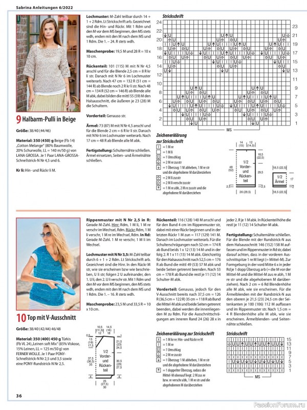 Вязаные модели в журнале «Sabrina №6 2022 Germany»
