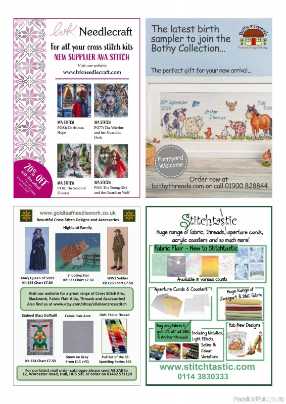 Коллекция вышивки в журнале «The World of Cross Stitching №364 2025»
