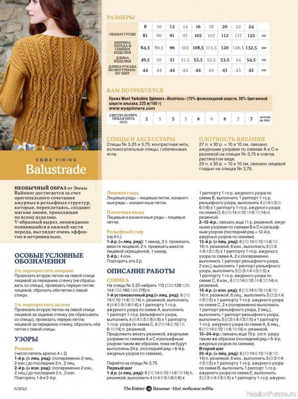 Вязаные модели спицами в журнале «The Knitter №6 2022»