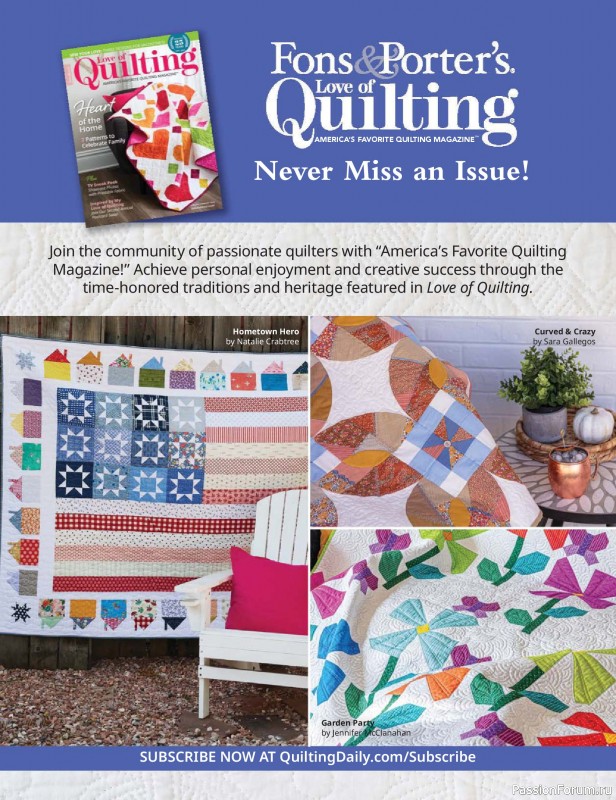 Коллекция проектов для рукодельниц в журнале &laquo;Love of Quilting - Fall 20266&raquo;