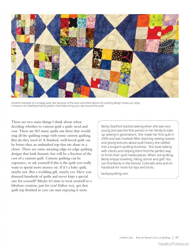 Коллекция проектов для рукодельниц в журнале «Fons & Porter’s Love Of Quilting - Summer 2025»