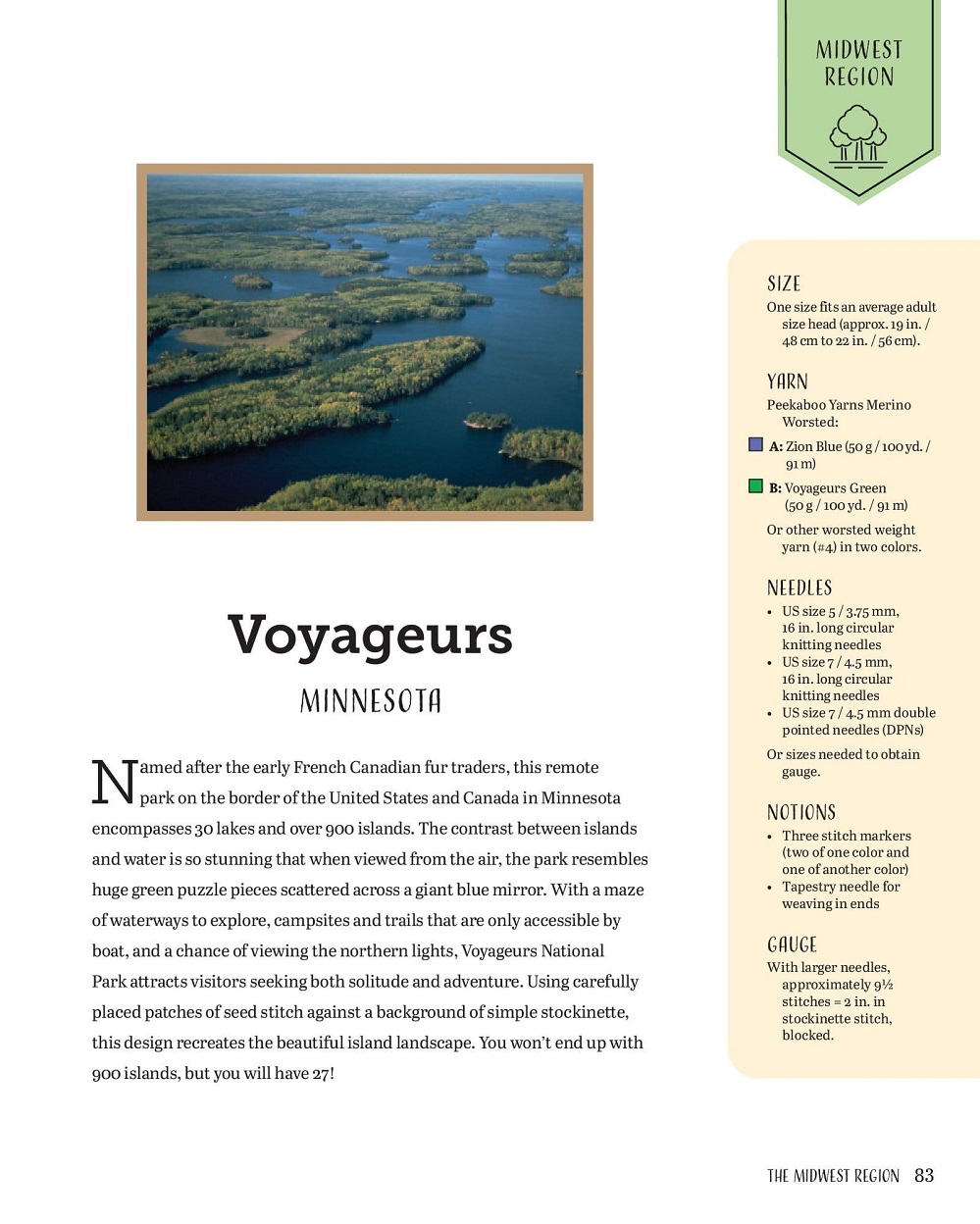 Коллекция моделей шапок в книге «Кnitting the National Parks»