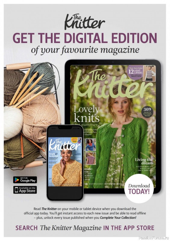 Вязаные проекты спицами в журнале «The Knitter №218 2025»