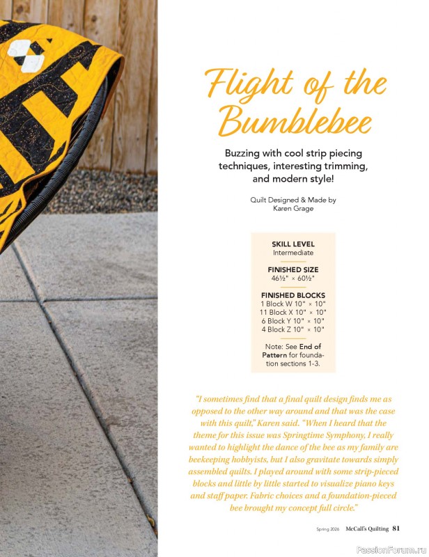 Коллекция проектов для рукодельниц в журнале «McCalls Quilting - Spring 2026»