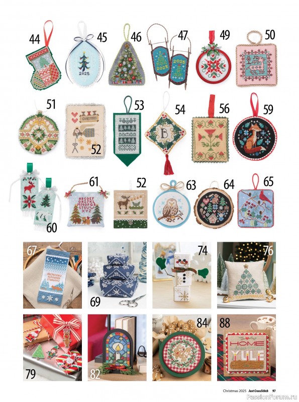 Коллекция вышивки в журнале «Just CrossStitch - Christmas 2025»