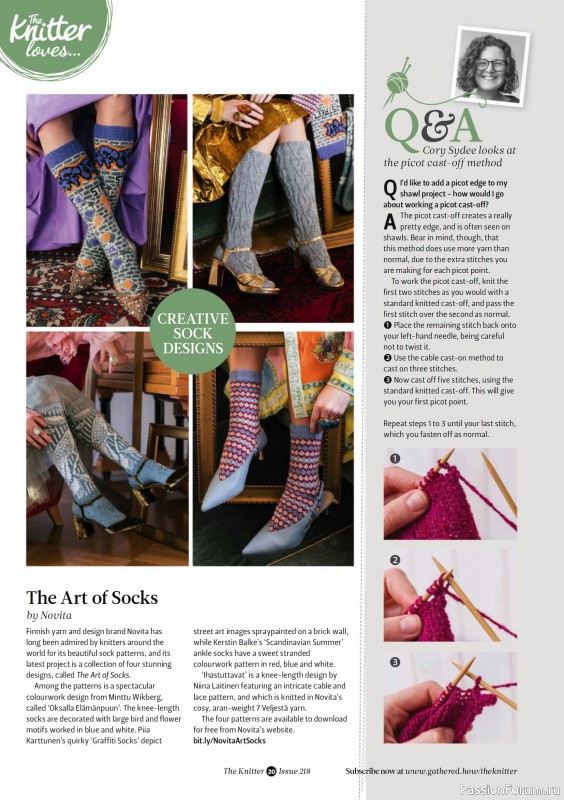 Вязаные проекты спицами в журнале «The Knitter №218 2025»