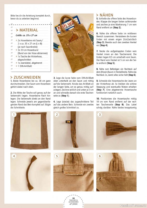 Коллекция проектов для рукодельниц в журнале «Taschen selber machen №47 2025»