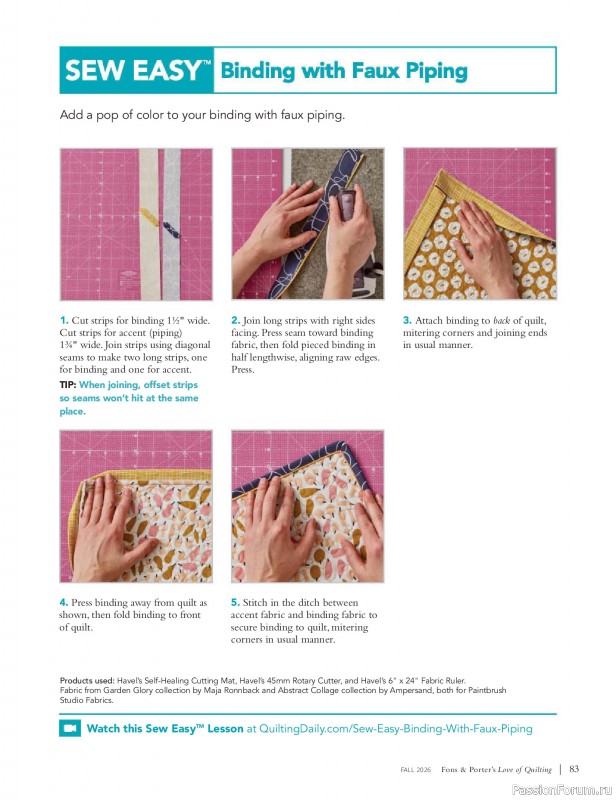 Коллекция проектов для рукодельниц в журнале &laquo;Love of Quilting - Fall 20266&raquo;