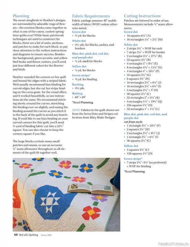 Коллекция проектов для рукодельниц в журнале «McCalls Quilting - Spring 2026»