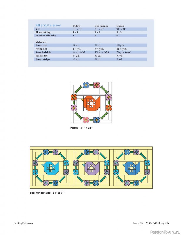 Коллекция проектов для рукодельниц в журнале «McCalls Quilting - Spring 2026»