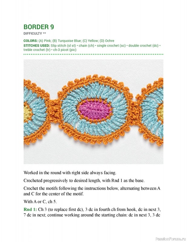 Вязаные проекты в книге &laquo;150 Crochet Borders&raquo;. Часть 1
