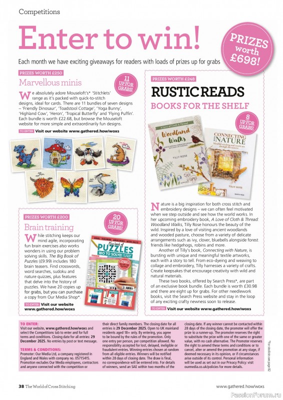 Коллекция вышивки в журнале «The World of Cross Stitching №367 2025»