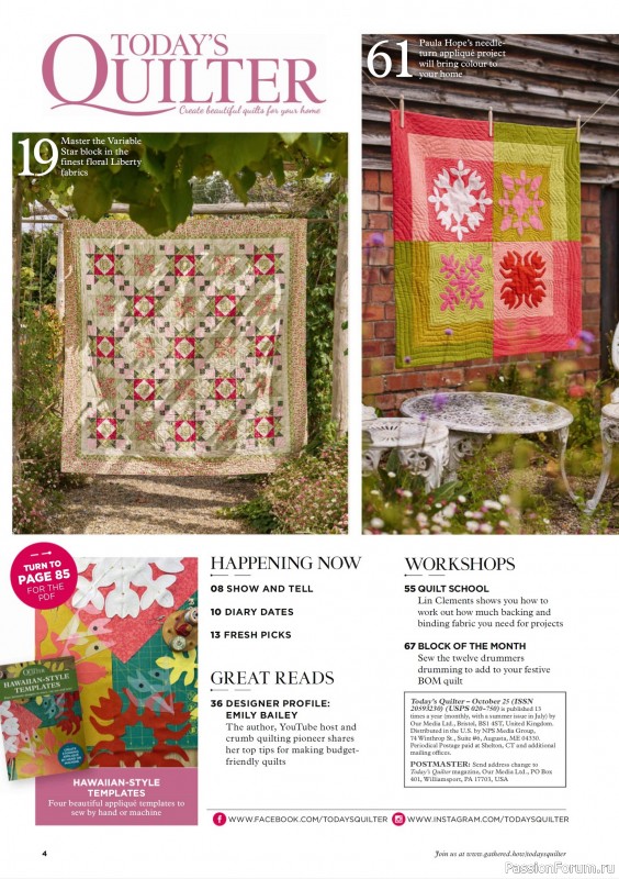 Коллекция проектов для рукодельниц в журнале «Todays Quilter №131 2025»