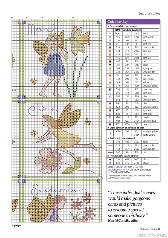 Коллекция вышивки в журнале «Ultimate CrossStitch Faries - November 2025»