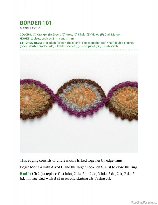 Вязаные проекты в книге &laquo;150 Crochet Borders&raquo;. Часть 2