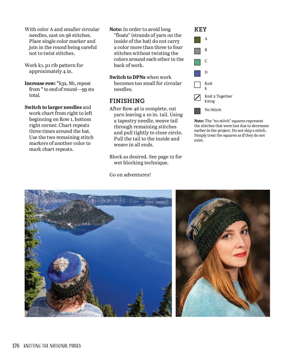 Коллекция моделей шапок в книге «Кnitting the National Parks»