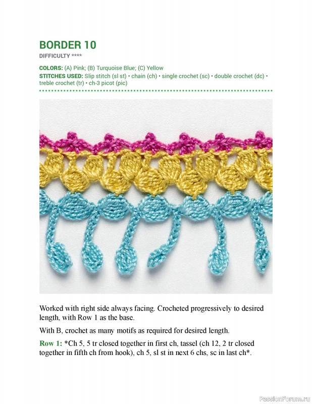 Вязаные проекты в книге &laquo;150 Crochet Borders&raquo;. Часть 1