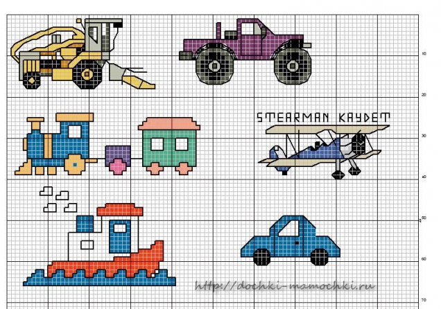 Схемы машинок для вязания и вышивки для детей