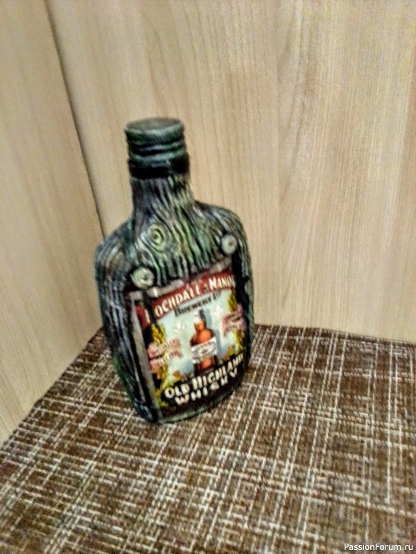 Моя новая бутылочка" WHISKY". Декупаж