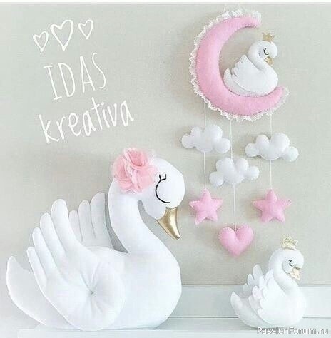 Лeбeди из ткани. Выкройки