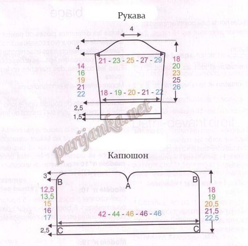 Пуловер с капюшоном 10 и 19*31 ( Фильдар )