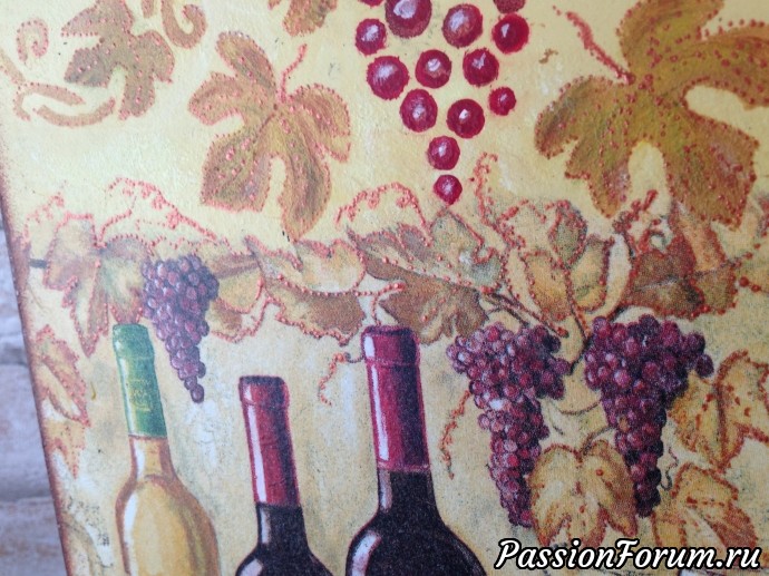 "Виноградное вино", декупаж досочки