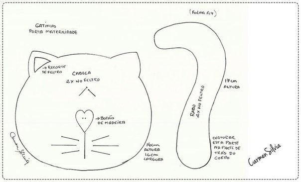 Котики из фетра. Выкройки.