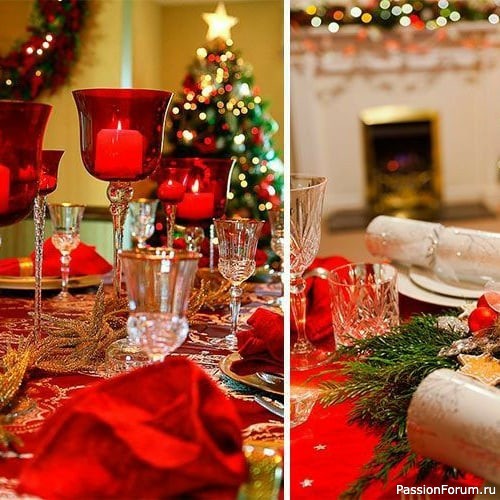 Новогодняя и рождественская сервировка стола в доме вязальщицы